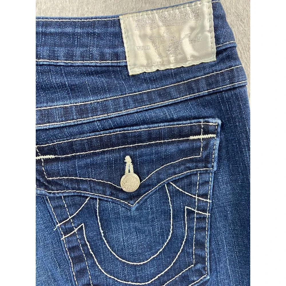 True Religion Becky Bootcut Jeans Womens 32x32 Low Rise Dark Wash Y2K USA Made